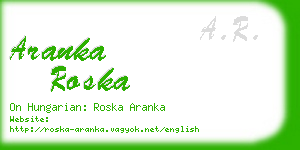 aranka roska business card